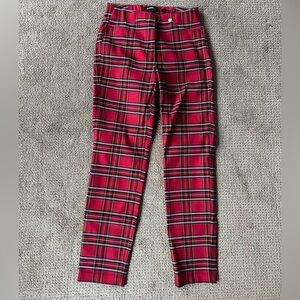 Robell Red and Black Plaid Pants